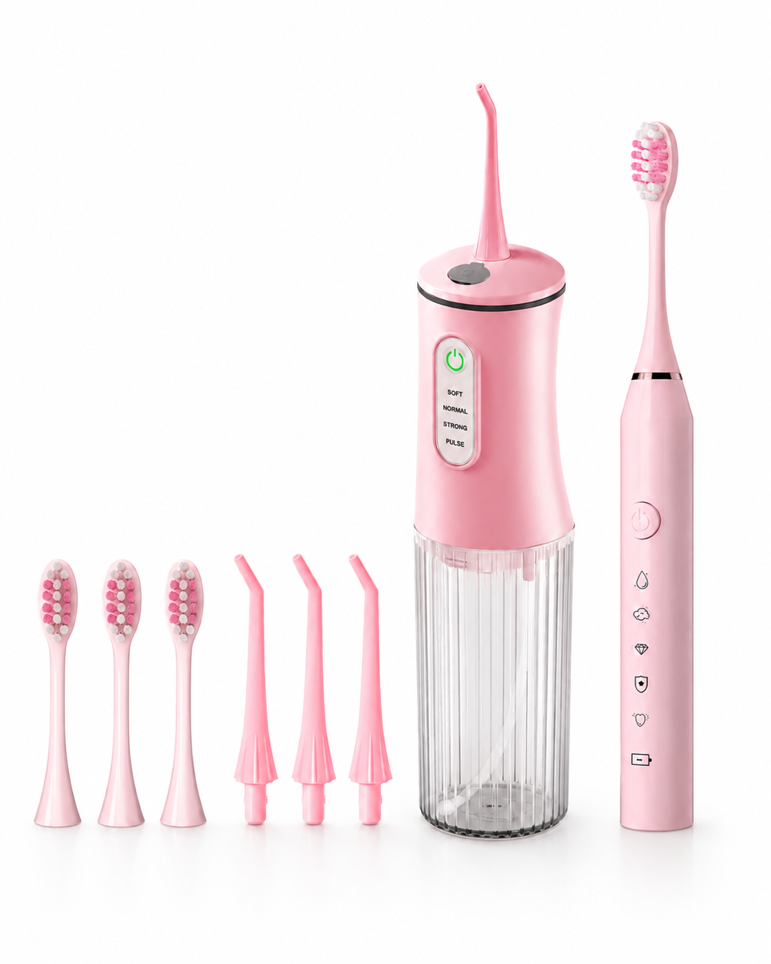 Pink Electric Toothbrush & Water Flosser Set